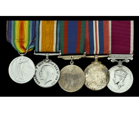 Five: Private E. Porter, Devonshire Regiment, later Royal Canadian Ordnance Corps  British War and Victory Medals (3367 Pte. 