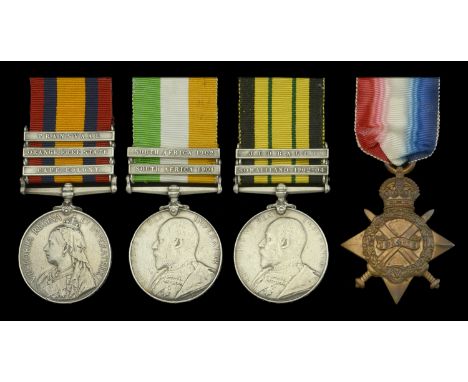 Four: Private A. Mills, Hampshire Regiment  Queen’s South Africa 1899-1902, 3 clasps, Cape Colony, Orange Free State, Transva