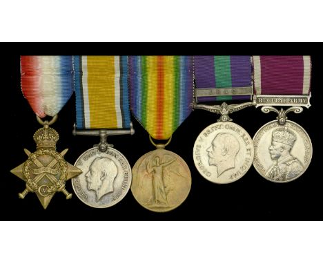 Five: Sergeant G. Boxall, Royal Artillery  1914-15 Star (78679. S-Sth. G. Boxall. R.F.A.); British War and Victory Medals (78