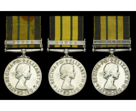 Africa General Service 1902-56, 1 clasp, Kenya (3) (515 Sgt Oware Othur; 5713 Cpl. Odera Ajala.; F. 5624 Const. (,R.). John. 