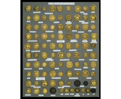 Buttons. A good selection of Victorian Regular Infantry large and small size Officers’ buttons of post-1881 infantry regiment