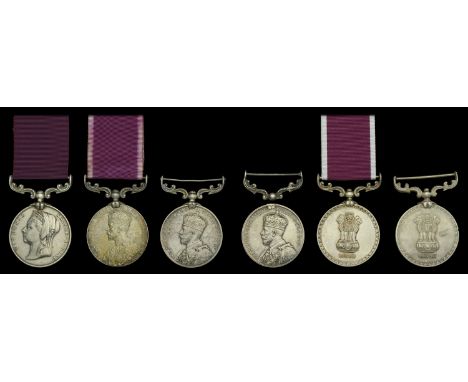 Indian Army L.S. & G.C. (4), V.R., 3rd issue (466 Sowar Gujar Singh. 2d. Regt. Central India Horse); G.V.R. (3), 1st issue (1