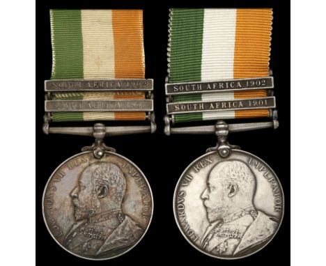 King’s South Africa 1901-02, 2 clasps, South Africa 1901, South Africa 1902 (2) (4470 Gnr: A. Mann. R.F.A.; 4824 Corpl: J. An