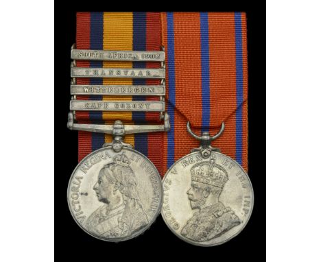 Pair: Private H. E. Wood, Grenadier Guards, later Police Constable, Metropolitan Police  Queen’s South Africa 1899-1902, 4 cl