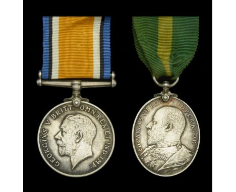 Pair: Corporal R. W. Webb, 5th Battalion, Essex Regiment, later Royal West Surrey Regiment  British War Medal 1914-20 (11957 