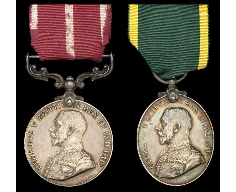 Pair: Sergeant G. S. Belcher, Royal Field Artillery   Army Meritorious Service Medal, G.V.R., 1st issue (960492 Sjt: G. S. Be