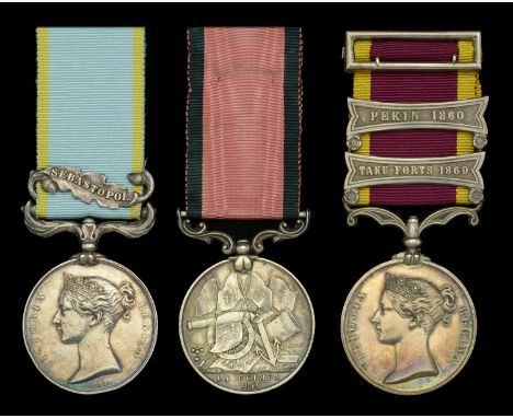 Three: Major-General James Gunter, 1st Dragoon Guards  Crimea 1854-56, 1 clasp, Sebastopol, unnamed as issued; Turkish Crimea