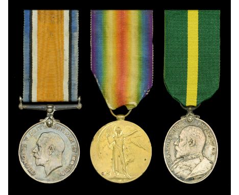 Three: Private W. H. Warren, 5th Battalion, Essex Regiment, later Royal Air Force  British War and Victory Medals (56419. Pte