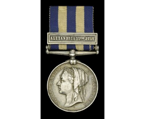 Egypt and Sudan 1882-89, dated reverse, 1 clasp, Alexandria 11th July (C. Gilbert. Lamptr. H.M.S. “Alexandra.”) light contact