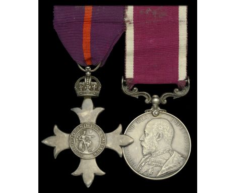 A Great War M.B.E. and long service pair awarded to Quartermaster and Honorary Captain W. H. Hesketh, Royal Garrison Artiller