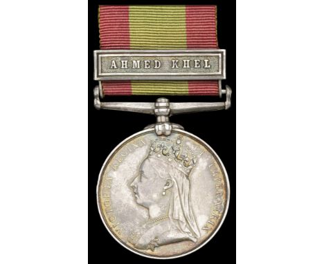 Afghanistan 1878-80, 1 clasp, Ahmed Khel (3642, Gunr. J. Storie, A/B, R.H.A.) light contact marks, very fine £80-£100