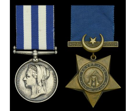 Pair: Boy First Class N. Dias, Royal Navy  Egypt and Sudan 1882-89, dated reverse, no clasp (N. Dias. Boy 1Cl: H.M.S. “Incons