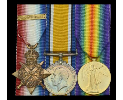 Three: Lance-Corporal C. R. Bowers, Royal Marines Light Infantry  1914 Star, with copy clasp (CH8191. Pte. C. R. Bowers. R.M.