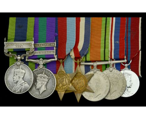 Seven:  Second Lieutenant D. C. Mullen, Highland Light Infantry  India General Service 1908-35, 1 clasp, North West Frontier 