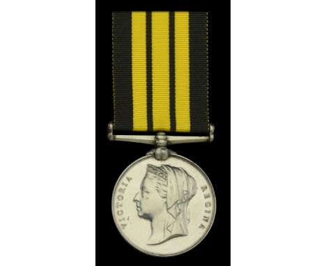 Ashantee 1873-74, no clasp (G. Axworthy, Lg. Stoker. H.M.S. Bittern. 73-74.) light edge bruising and polished, otherwise near