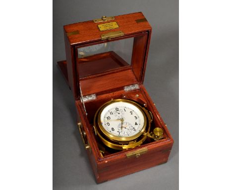 Moderner Russischer Marine Chronometer "Polet/Poljot", Nr. 15209, 1980er Jahre, Messing, z.T. vergoldet, kardanische Aufhängu