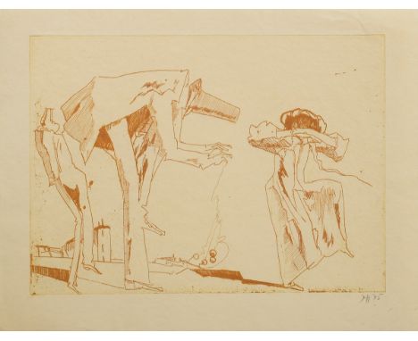 Janssen, Horst (1929-1995) "o.T." (aus der "Caprice-Folge") 1975, Radierung, u. r. sign./dat., PM 18x24,5cm, BM 22,5x29,5cm