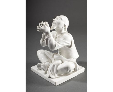 Meissen Weißporzellan Figur „Schneider Wibbel“, Ritznr: R.287, Pressnr.: 1070, Entw.: Alexander Struck 1950, Ausformung späte