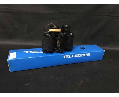 TWO TELESCOPESboxed, with tripod; along with a pair of binoculars; a cased Asahi Pentax (with instructions and flash attachme