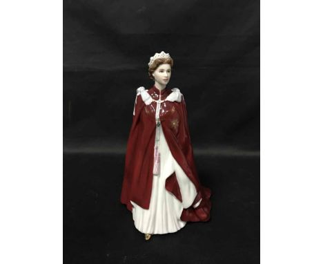 ROYAL DOULTON FIGURE OF 'SARAH' model HN 3380, in box, along with Royal Worcester figure in Celebration of the Queen's 80th B