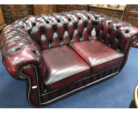 CHESTERFIELD OXBLOOD TWO SEAT SOFA