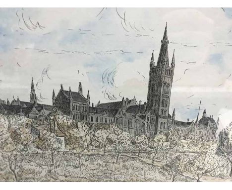 PAIR OF SIGNED PRINTS OF GLASGOW SCENESalong with a print of Winston Churchill and two other paintings 