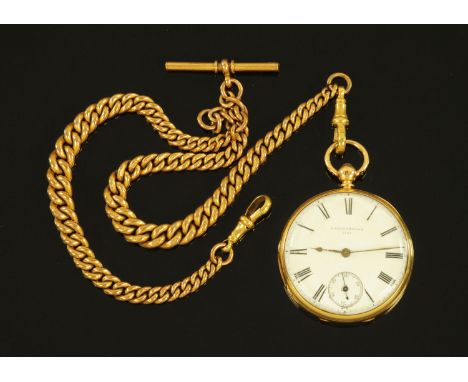 A gentleman's 18 ct gold cased chronometer No 1031 to the dial, with subsidiary second dial, key wind, gross weight 79 grams 