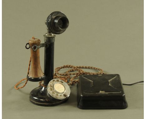 A 1920's stick telephone.