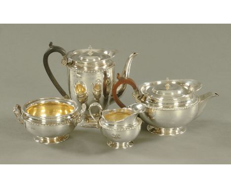 A four piece silver Regency style tea service, London 1896 maker Carrington & Co, 1962 grams gross (see illustration). CONDIT