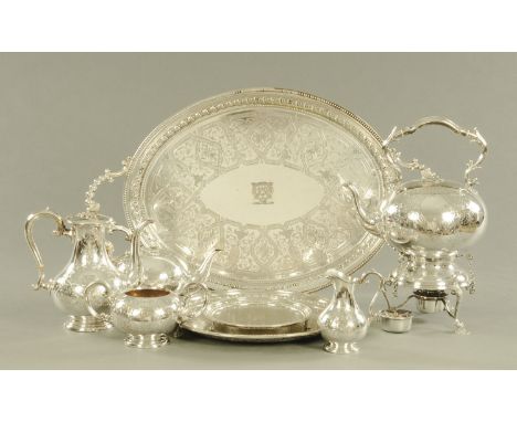 A late Victorian wooden cased silver plated extensive tea service, by Mappin Brothers Regent Street and London Bridge, and co