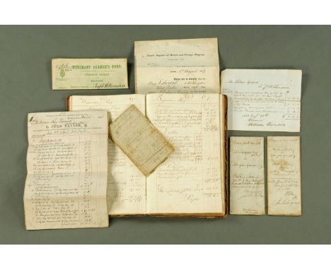 A ships log book dating from 1795 for the Brigantine Mary, and later Brigantine Martha, detailing various cargoes from Whiteh
