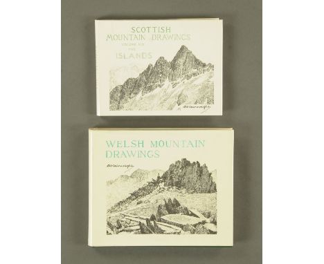 Alfred Wainwright (1907-1991), Welsh Mountain Drawings, first edition, and Scottish Mountain Drawings Volume 6 The Islands, f