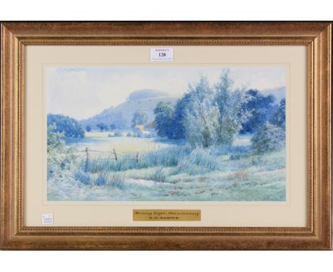 Elliot Henry Marten - 'Morning Light, Chanctonbury from near Washington', early 20th century watercolour, signed recto, title