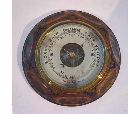 Edwardian Aneroid Barometer, Maker Stamp to Rear 