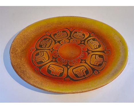 Large Poole Pottery Dish "AEGEAN", 40cm W