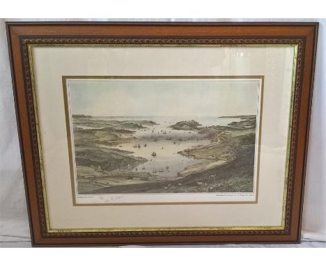 Falmouth and Neighbourhood, Signed Limited Edition Print No.33 / 950, the Original Published Lake C.1850, 51cm L x 33cm H
