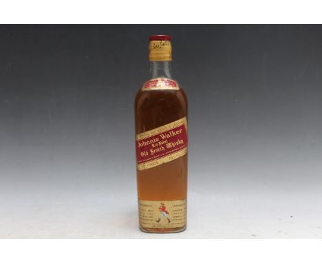 1 BOTTLE JOHNNIE WALKER RED LABEL OLD SCOTCH WHISKY - MID SHOULDER 