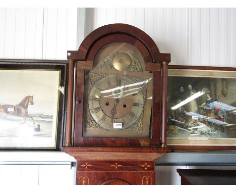 A Victorian 8-day grandfather clock, brass works   