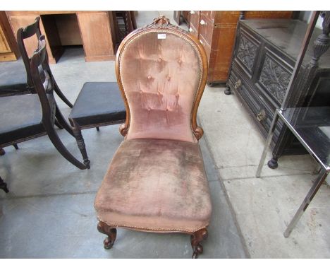 A Victorian button back nursing chair   