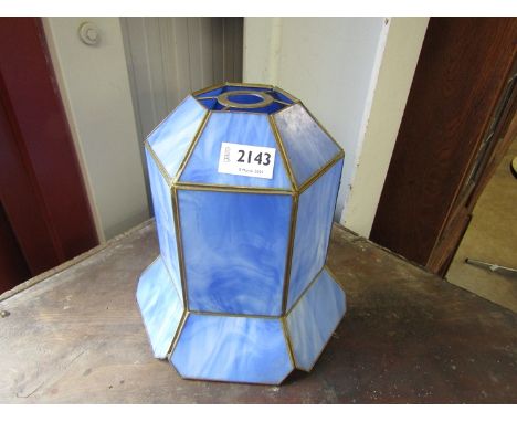 A Tiffany style blue glass lamp shade