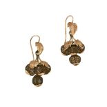 A PAIR OF MID VICTORIAN BALLOON HAIRWORK EAR PENDANTS, CIRCA 1860