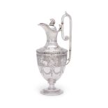 Y A CASED VICTORIAN SILVER EWER