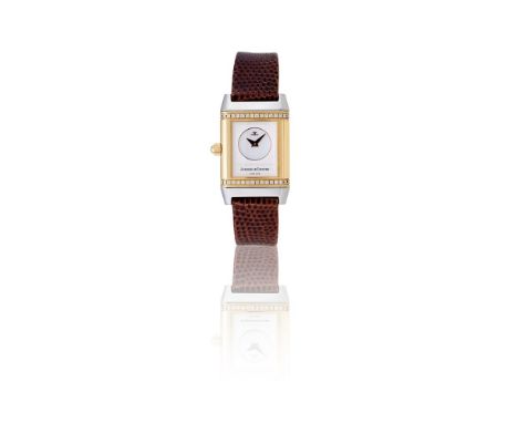 Y JAEGER LECOULTRE, REVERSO DUETTO, REF. 266.544A LADY'S BI-METAL AND DIAMOND REVERSIBLE WRIST WATCH, NO, 1967797, CIRCA 2000