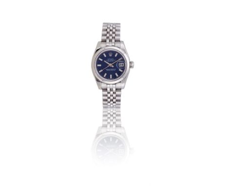 ROLEX, OYSTER PERPETUAL DATEJUST, REF. 179160A LADY'S STAINLESS STEEL BRACELET WATCH WITH DATE, NO. Z924890, CIRCA 2006Moveme