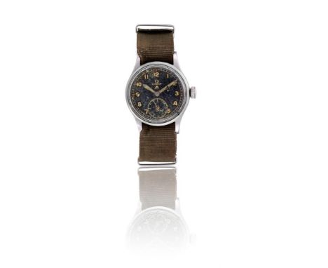 OMEGA, 'THE DIRTY DOZEN' A STAINLESS STEEL MILITARY WRIST WATCH, NO. 10674878, CIRCA 1945Movement: Cal. 30T2, manual wind, 15