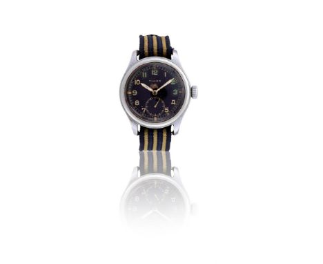TIMOR, 'THE DIRTY DOZEN' A STAINLESS STEEL MILITARY WRIST WATCH, CIRCA 1945Movement: Manual windCase: Stainless steel case, f