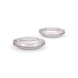 A PAIR OF SILVER OVAL TUREENS AND COVERS