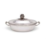 A FRENCH SILVER OVAL ENTREE DISH AND COVER