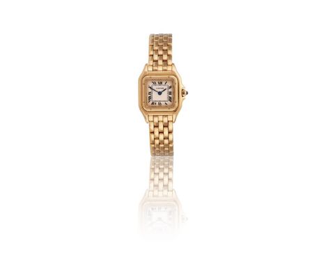 CARTIER, PANTHÈRE A LADY'S 18 CARAT GOLD BRACELET WATCH, NO. 8057917 04412, CIRCA 1991Movement: Cal. 057, quartz, 4 jewelsCas