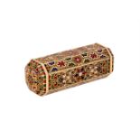 J. F. BAUTTE & CIE, GENEVA, A SWISS GOLD AND ENAMEL OCTAGONAL HINGED BOX, CIRCA 1826-1850